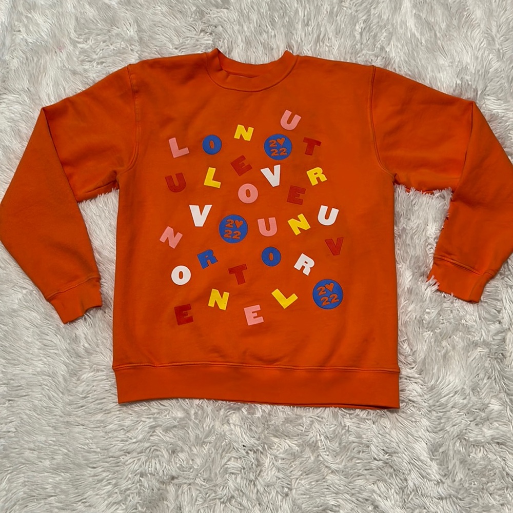 Harry Styles | orange alphabet soup sweatshirt | size medium